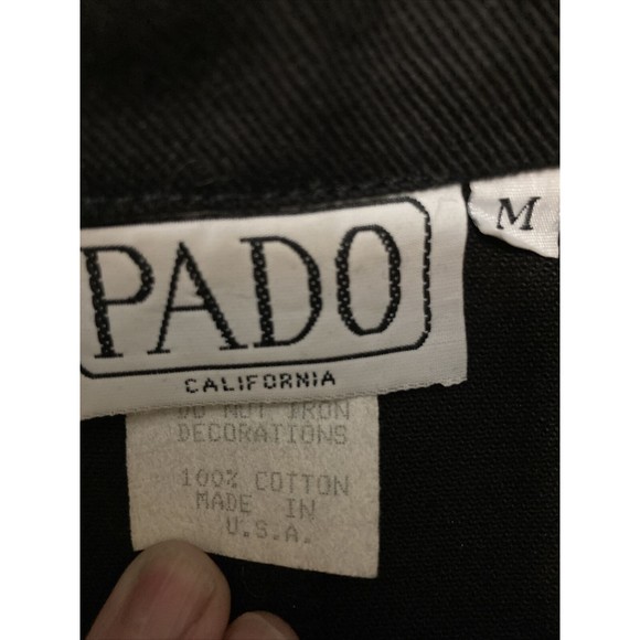 Vtg Pado California Oversize Jeweled Black Denim Jacket Batwing SZ M 90’s - Picture 8 of 15